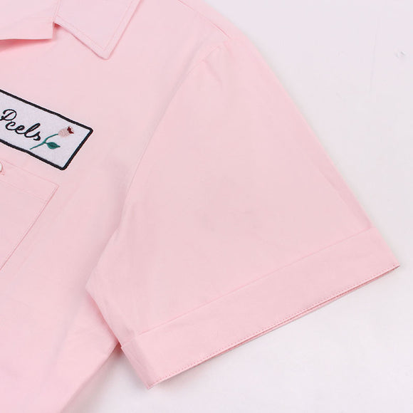 Blusa Suelta Retro para Mujer - Top Casual de Verano con Manga Corta