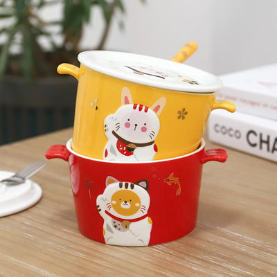 Tazón de Cerámica 3D con Relieve Infantil para Fideos Instantáneos - Image 15