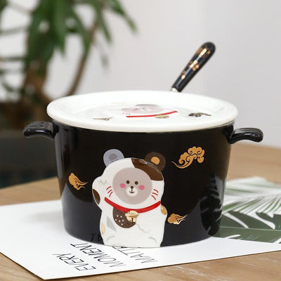 Tazón de Cerámica 3D con Relieve Infantil para Fideos Instantáneos - Image 13