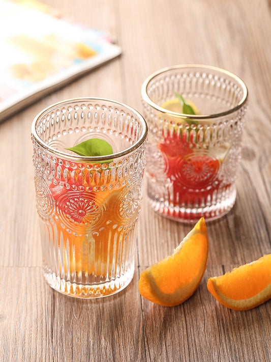 Vaso de Cristal Tallado con Diseño de Girasol Phnom Penh