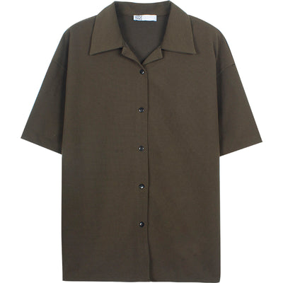 Camisa Retro Americana Verde Pickle Manga Corta - Image 6