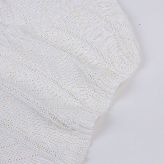 Chaleco Tejido Blanco Cuello V Mujer - Diseño Retro Versátil para Verano - Image 3