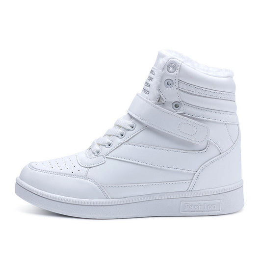 Zapatillas Deportivas Blancas para Mujer con Aumento de Altura Interior y Caña Alta - Image 4
