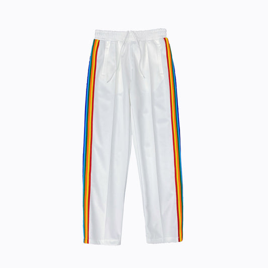Pantalones Deportivos Casuales con Cierre Lateral y Rayas Arcoíris para Hombre y Mujer - Image 2