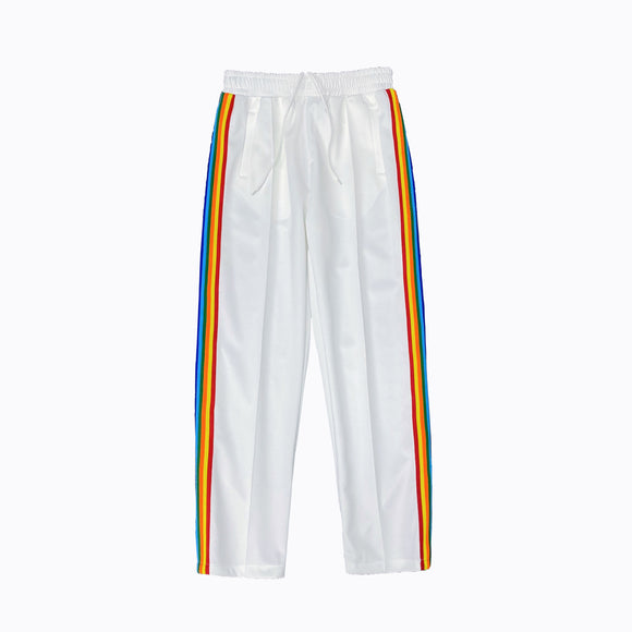 Pantalones Deportivos Casuales con Cierre Lateral y Rayas Arcoíris para Hombre y Mujer