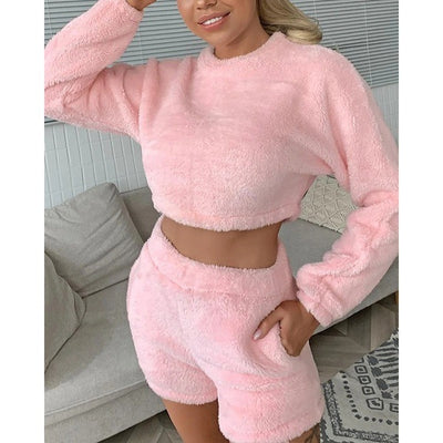 Pijama de Polar Coral Talla Grande - Conjunto Abrigado de Manga Larga para Casa - Image 5
