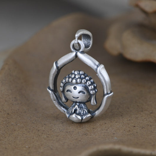 Collar Clavícula Plata Lotus Little Buddha para Mujer - Image 6
