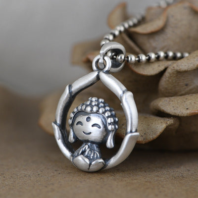 Collar Clavícula Plata Lotus Little Buddha para Mujer - Image 8