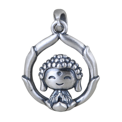 Collar Clavícula Plata Lotus Little Buddha para Mujer - Image 5