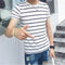 Camiseta Rayada Slim Fit para Hombre - Estilo Casual Moderno