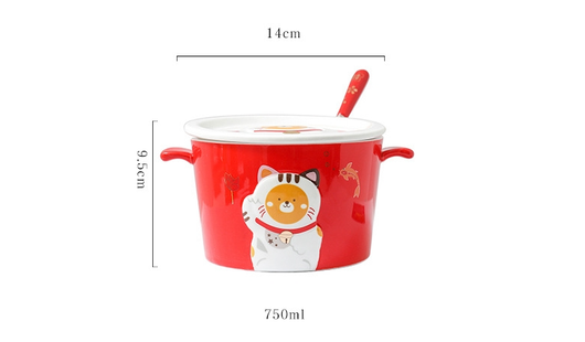 Tazón de Cerámica 3D con Relieve Infantil para Fideos Instantáneos - Image 9