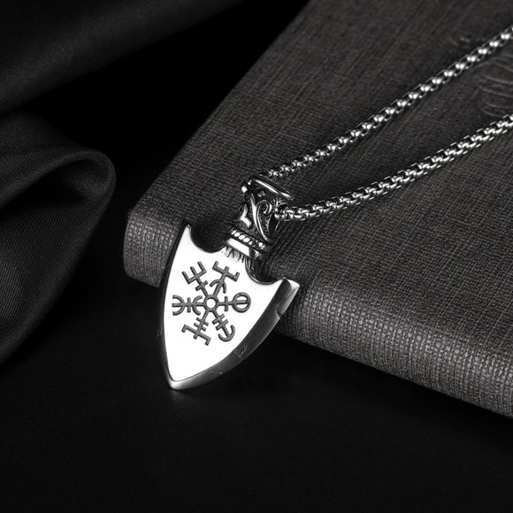 Colgante Escudo de Acero Inoxidable para Hombre Estilo Retro
