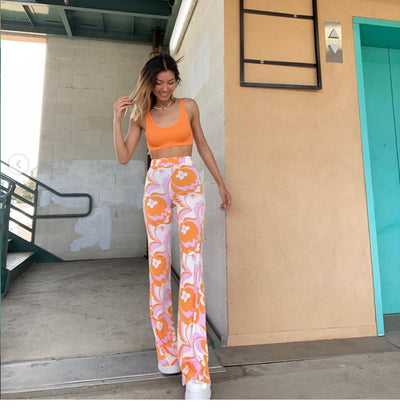 Conjunto Estilo Europeo: Blusa Estampada + Pantalón Acampanado Cintura Alta - Image 12
