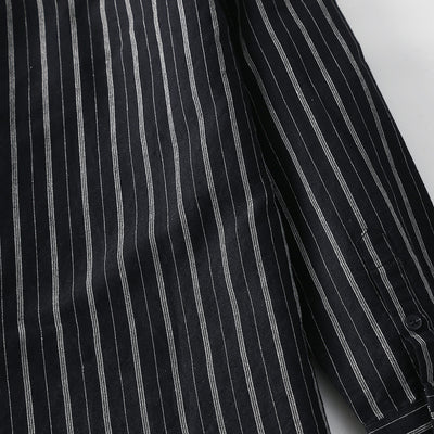 Camisa de Lino con Rayas en Solapa para Hombre - Image 3
