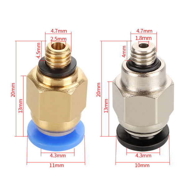 Conector Neumático Rápido PC4-M5 con Rosca de Conexión Instantánea