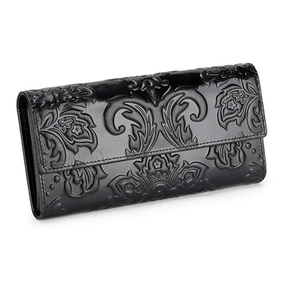 Cartera Larga de Cuero para Mujer con Triple Compartimiento - Image 9