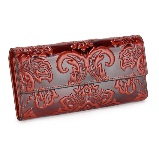 Cartera Larga de Cuero para Mujer con Triple Compartimiento - Image 10