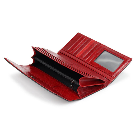 Cartera Larga de Cuero para Mujer con Triple Compartimiento - Image 4