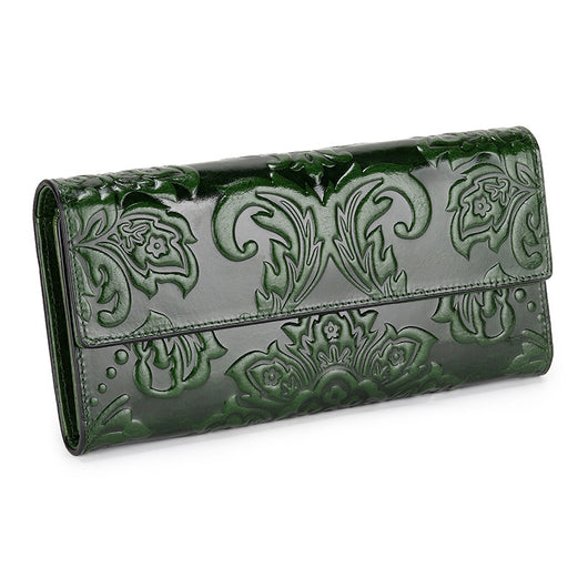 Cartera Larga de Cuero para Mujer con Triple Compartimiento - Image 6