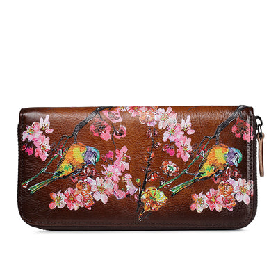 Cartera Larga de Cuero para Mujer con Bolsillo para Celular Estilo Retro - Image 12