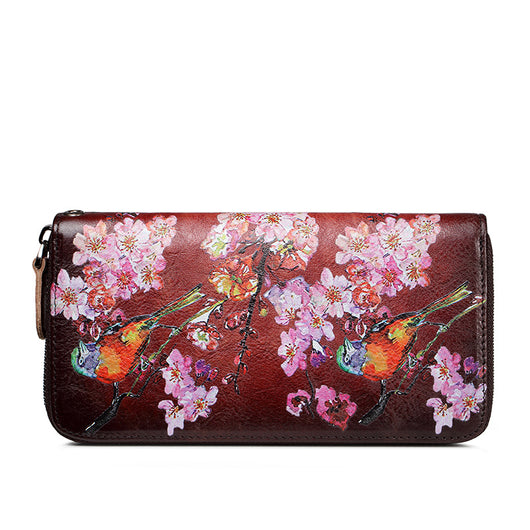 Cartera Larga de Cuero para Mujer con Bolsillo para Celular Estilo Retro - Image 10