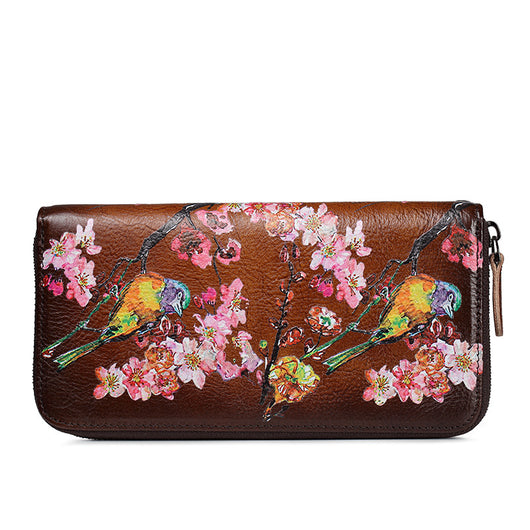 Cartera Larga de Cuero para Mujer con Bolsillo para Celular Estilo Retro - Image 3