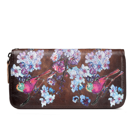 Cartera Larga de Cuero para Mujer con Bolsillo para Celular Estilo Retro - Image 2