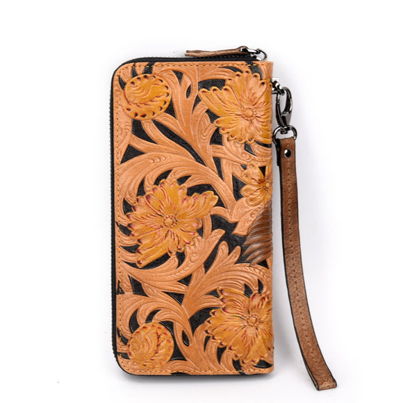 Billetera Retro Hombre Cuero Genuino Piel Vacuna