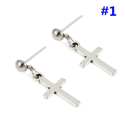 Aretes de Gancho Cruzado para Parejas - Accesorios de Moda Estudiante - Image 14