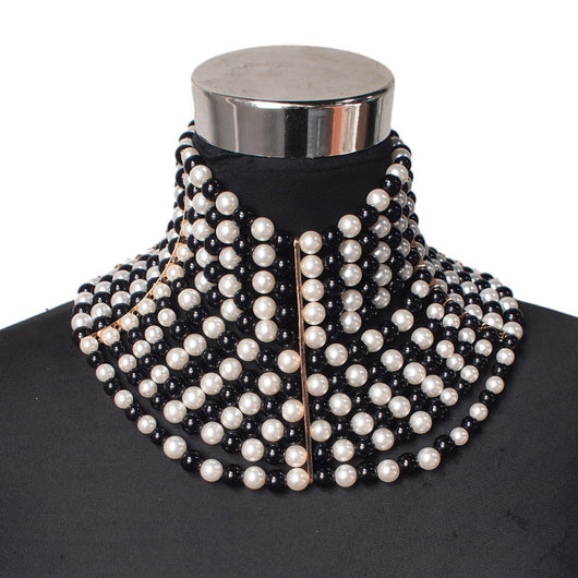 Collar Corto de Perlas Multicapas Elegante - Image 9