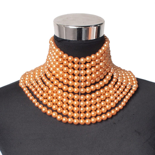 Collar Corto de Perlas Multicapas Elegante - Image 11