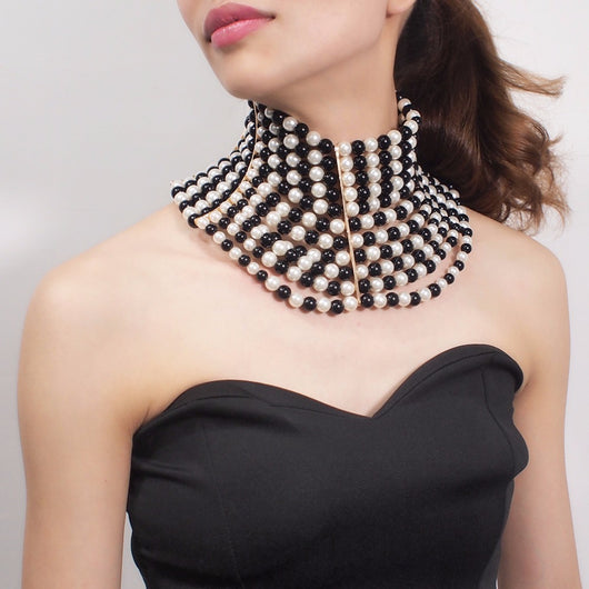 Collar Corto de Perlas Multicapas Elegante - Image 12
