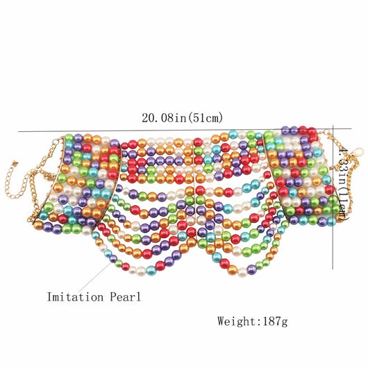 Collar Corto de Perlas Multicapas Elegante - Image 14