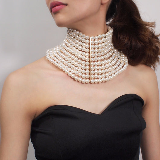 Collar Corto de Perlas Multicapas Elegante - Image 15