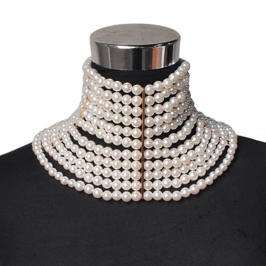 Collar Corto de Perlas Multicapas Elegante - Image 16