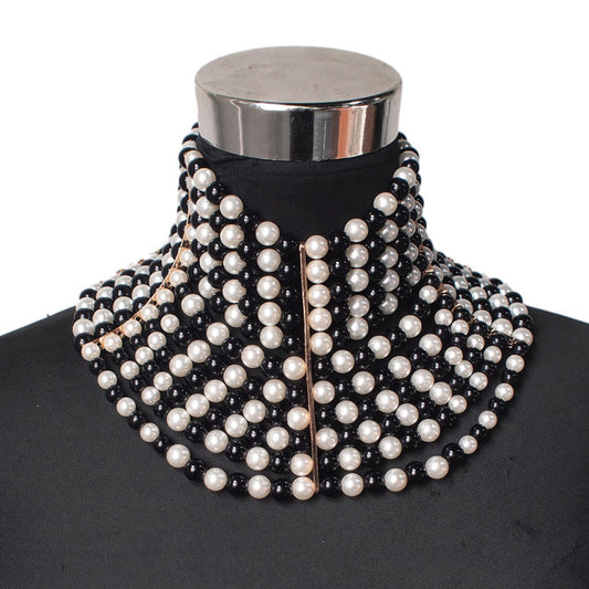 Collar Corto de Perlas Multicapas Elegante - Image 2