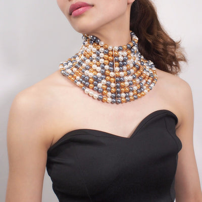 Collar Corto de Perlas Multicapas Elegante - Image 5