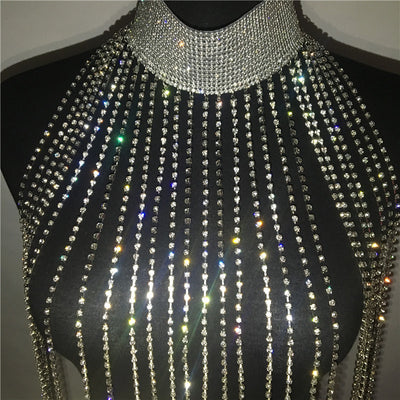 Cadena Corporal con Cristales y Borlas - Halter Brillante - Image 11