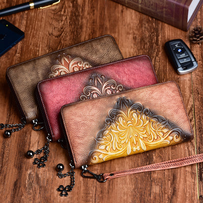 Cartera Retro de Cuero Genuino para Mujer - Clutch Largo Elegante - Image 9
