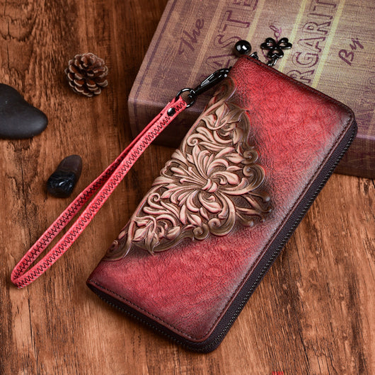Cartera Retro de Cuero Genuino para Mujer - Clutch Largo Elegante - Image 13