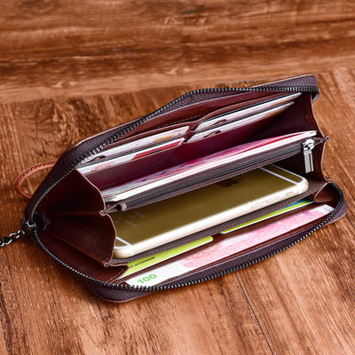 Cartera Retro de Cuero Genuino para Mujer - Clutch Largo Elegante - Image 4