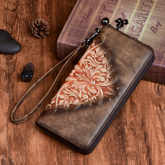 Cartera Retro de Cuero Genuino para Mujer - Clutch Largo Elegante - Image 7