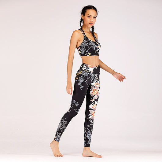 Conjunto Deportivo Estampado para Yoga y Fitness - Traje de Entrenamiento Moderno para Mujer - Image 8