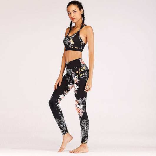 Conjunto Deportivo Estampado para Yoga y Fitness - Traje de Entrenamiento Moderno para Mujer - Image 5