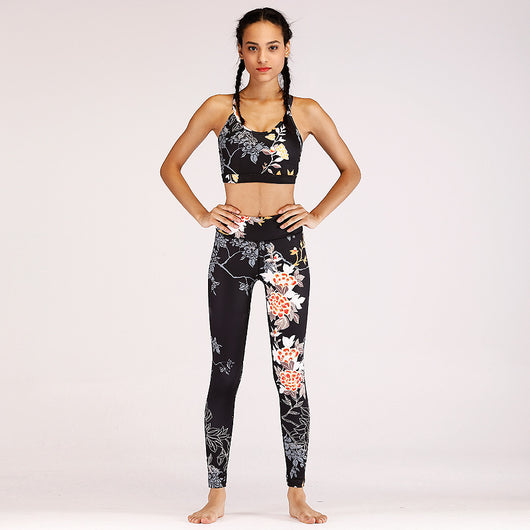 Conjunto Deportivo Estampado para Yoga y Fitness - Traje de Entrenamiento Moderno para Mujer - Image 4