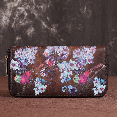 Cartera Larga de Cuero para Mujer con Bolsillo para Celular Estilo Retro - Image 7