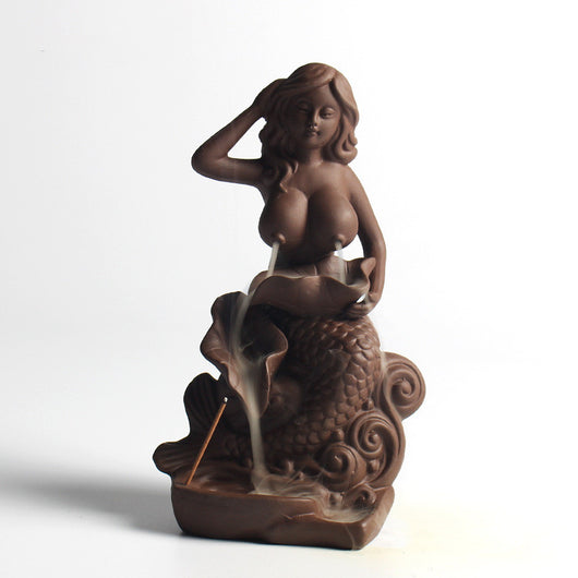 Quemador de Incienso Sirena con Cascada Backflow