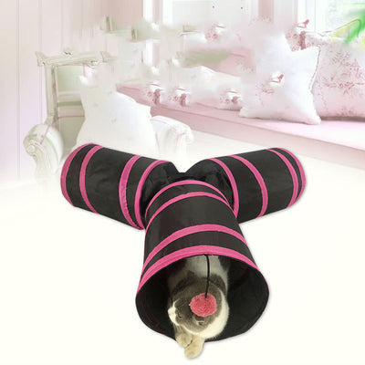 Túnel Plegable Y para Gatos con Agujeros de Juego