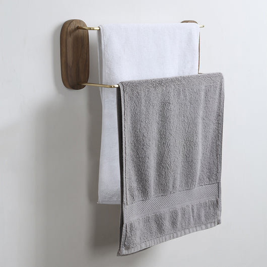 Toallero de Baño Doble en Latón Negro y Nogal - Barra Elegante para Toallas - Image 6