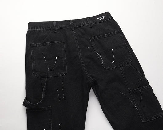 Pantalones Acampanados Hombre Deconstruidos con Detalles de Costura Splash Ink - Image 6
